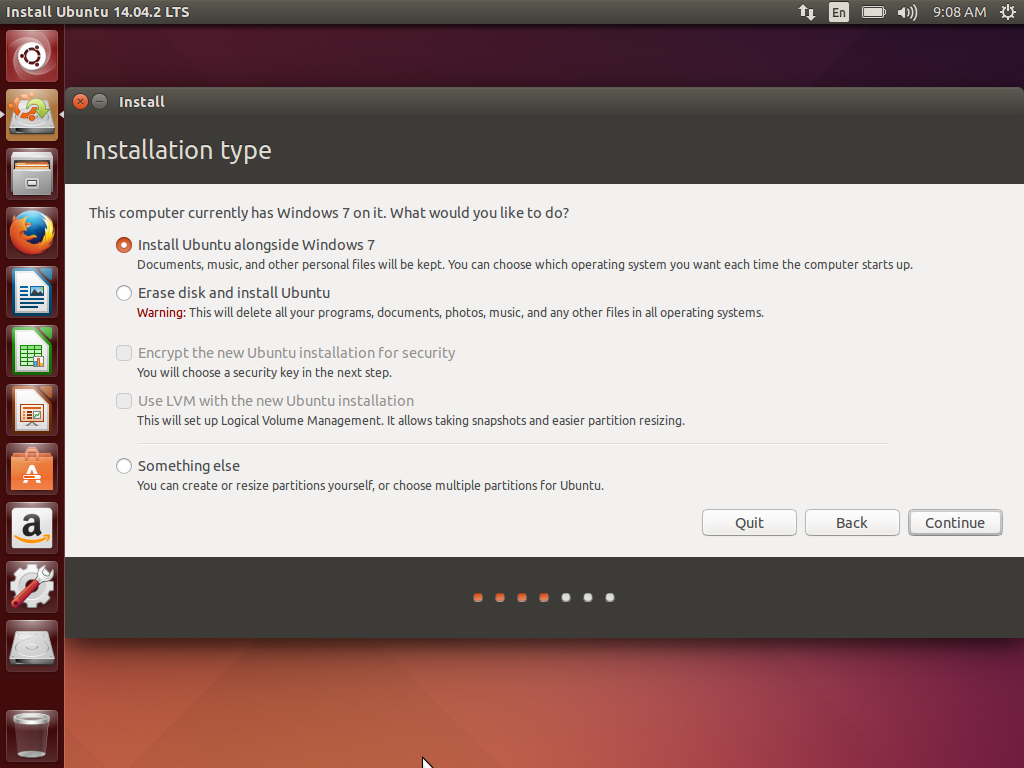Install ubuntu in windows 7